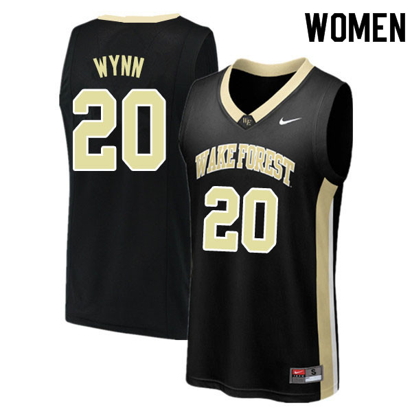 Women #20 Michael Wynn Wake Forest Demon Deacons College Basketball Jerseys Sale-Black